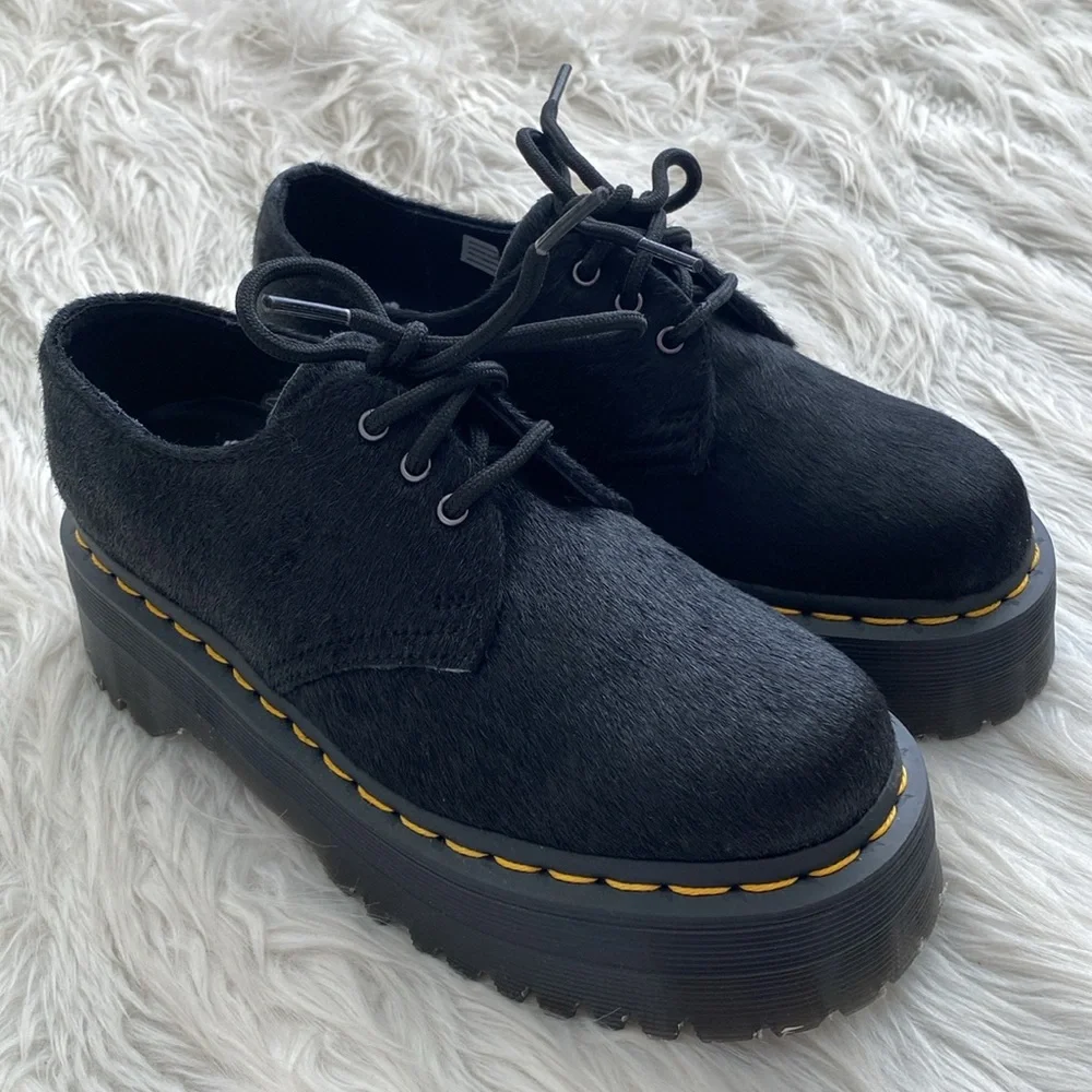 Dr. Martens | 1461 Quad Hair-On Platform Shoes